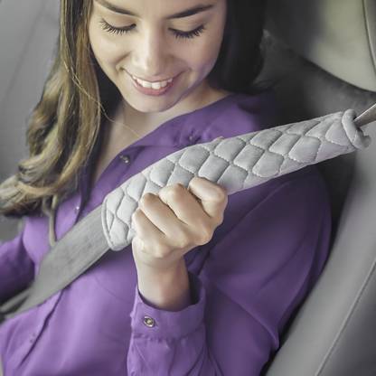 Glitzn Car Seat Belt Shoulder Pad Cover Car Safety Belt Pad Gray Seat Belt Cover