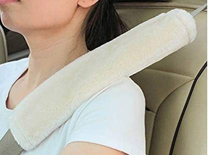 Fluffy Fluffys Soft Faux Sheepskin Seat Belt Shoulder Pad for Car Truck Bus Seat Belt Cover