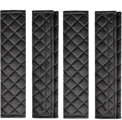 Edylinn Soft Auto 7D Black Seat belt 4 PCS Universal Fit for All Cars Car Seat Belt