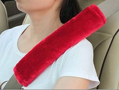 Petslover Soft Faux Sheepskin Seat Belt Shoulder Pad for a More Comfortable Driving Seat Belt Cover