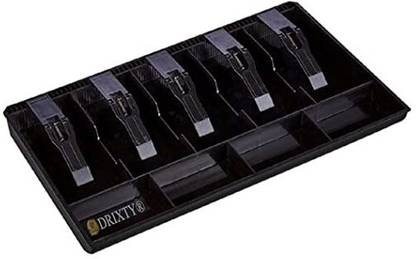 KHOPALA Plastic cash drawer organizer tray, cashier drawer box with coin slot Plastic cash drawer organizer tray, cashier drawer box