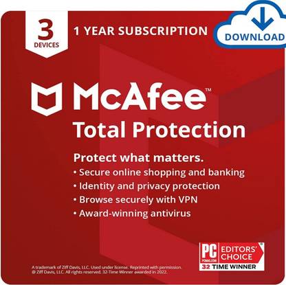 McAfee Total Security 3 User 1 Year