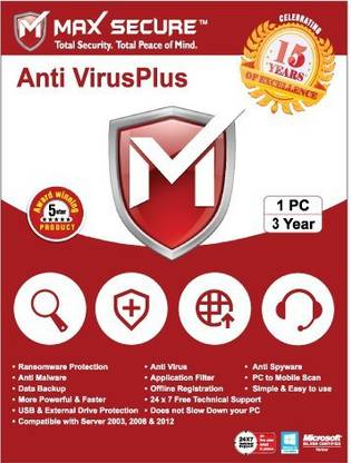 Max Secure Anti-virus 1.0 User 3 Years