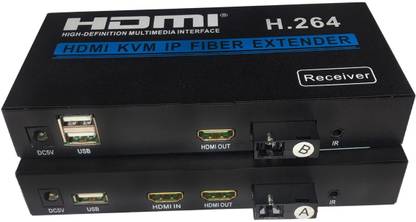 Tobo HDMI to Fiber Optic Converter 1080P 20Km HDMI KVM Extender with Loop Out Mouse Media Streaming Device