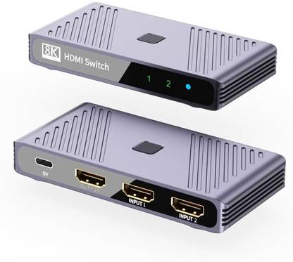 Etzin 8K HDMI 2.1 Switcher 4K@60Hz 2 Input 1 Output HDMI Splitter EPL-1106H Media Streaming Device