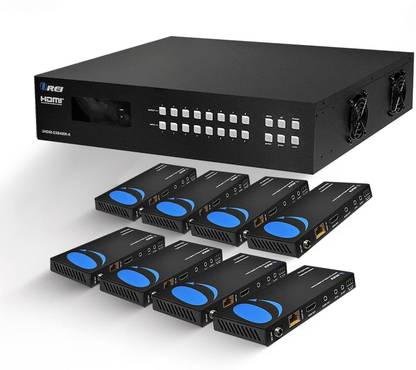 OREI 8X8 4K HDMI Matrix Switcher Extender HDBaseT UHD 4K @ 60Hz Over CAT5e/6/7 Cable Media Streaming Device