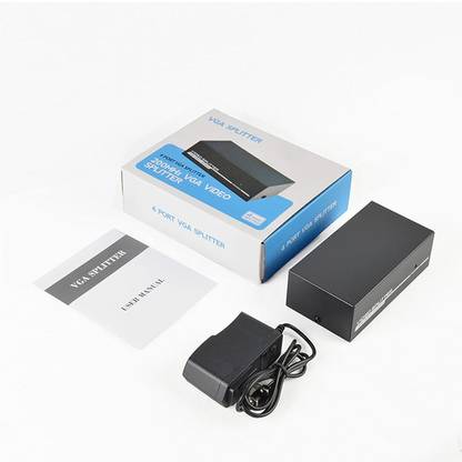 microware  TV-out Cable 4 Port VGA Video Splitter 1-to-4 Monitor Support High Resolution Up to 1920x1400