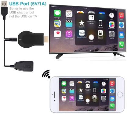 ENMORA Anykast Wireless WiFi Display Adapter, 2.4GHz 1080P(black)HFO23 Media Streaming Device
