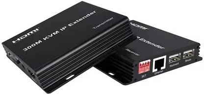 microware 300M Extender HDMI IP USB KVM Extender HDMI Video Audio Over IP with USB KVM IR Media Streaming Device