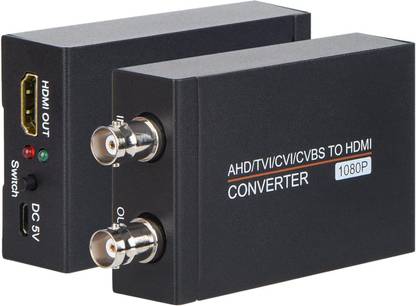 microware TVI/CVI/AHD to HDMI Converter, Full HD 4K 720P/ 1080P/ 3MP/ 4MP/ 5MP/ 8MP Media Streaming Device