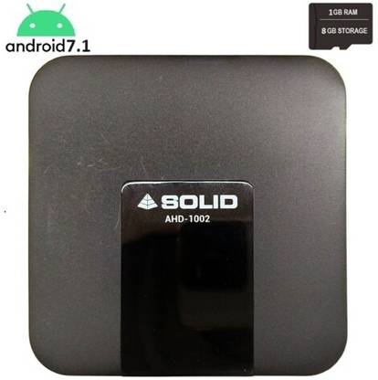 Solid AHD-1002 1GB/8GB Android TV Box with 1 Year subscription SILVER Pack Media Streaming Device