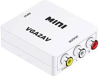 Tobo 1080P Mini VGA to AV RCA Converter with 3.5mm Audio Ports Connector TD-658VC Media Streaming Device