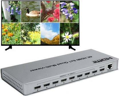 microware 4K 8X1 HDMI Multi-viewer Screen Splitter Real Time Multiviewer Seamless Switch Media Streaming Device