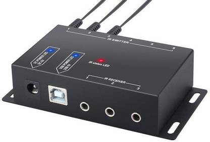 microware IR Repeater System Kit Infrared Remote Control Extender 6 Emitters 1 Receiver Media Streaming Device