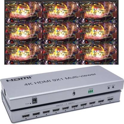 microware 4K 9x1 HDMI Quad Multiviewer Seamless Switch 2x1 4x1 6x1 8x1 9 PC Screen Divider Media Streaming Device