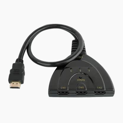 Paruht 4K HDMI Switch 3 in 1 out Multi Switcher Splitter hub with 1080 HD Pigtail Cable Media Streaming Device
