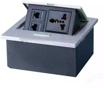 techut Small cable cubby pop up box with 1 power socket,1 Rj45 lan and 1 telephone Media Streaming Device