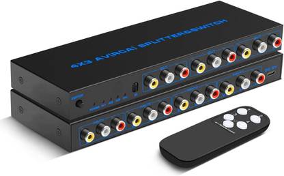 microware RCA Switch AV Splitter,4 in 3 Out Composite for DVD,PS2,PS3,Game Consoles Media Streaming Device