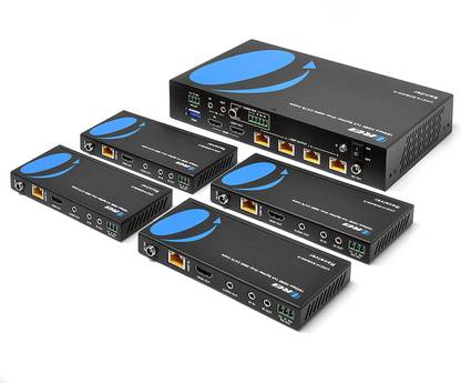 OREI 1X4 HDMI 2.0 Extender Splitter Over CAT5/5e/6 w/ IR, Max 395 Feet (120m) @1080p Media Streaming Device