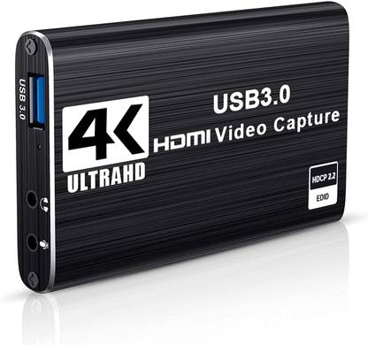 microware 4K Audio Video USB 3.0 to HDMI Video Capture Card 1080P 60fps Video Converter Media Streaming Device