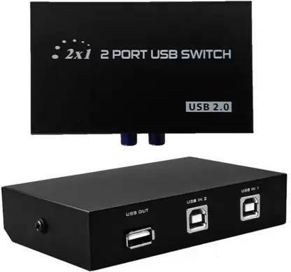 ALRITO 2 Port USB Switch Box USB 2.0 for Printer Scanner Keyboard and Other USB Devices Media Streaming Device