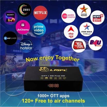 LRIPL 2in1 Android+DD Free Dish (2GB RAM, 32GB ROM Version 10) No.1 Combo Set Top Box Media Streaming Device