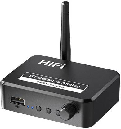 microware 5.1 Receiver Digital Optical Fiber Analog Audio Converter 3.5mm for Speakers Media Streaming Device
