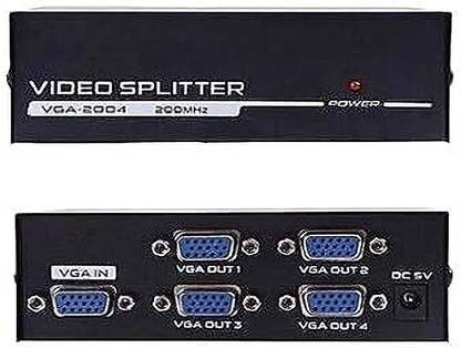 RuhZa VGA Splitter 4 Port VGA Video Splitter, 1x4 VGA Switch . Media Streaming Device