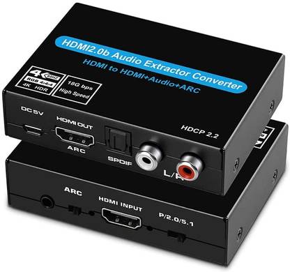 atdaraz HDMI 2.0b Audio ARC Extractor Converter Support 4K/2K@60HzDolby Atmos Media Streaming Device