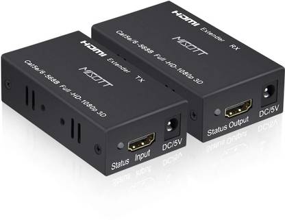 RuhZa HDMI Extender 60m, HDMI Extender Over Cat 5,6, Digital HDMI Ethernet Extender Media Streaming Device