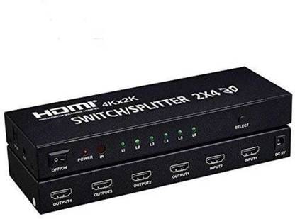 TECHGEAR 2x4 HDMI Matrix switch splitter Support ARC/MHL/4Kx2K3D HDMI 2 in 4 out Switch Media Streaming Device