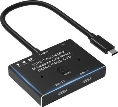 microware KVM USB C Bi-Direction switcher 8K@30Hz PD 100W for PC monitor Multi-source Media Streaming Device