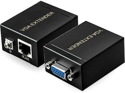 VOOCME VGA Signal Extender 60M VGA Extender Female to LAN Cat5 RJ45 Ethernet F Ada Media Streaming Device