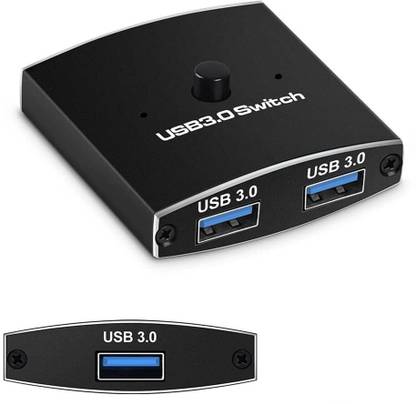 VOOCME Bi-Directional USB Switcher, 2 Port USB Sharing Switch, for 2 Computers Share Keyboard Mouse Scanner Printer (2 IN 1 OUT / 1 IN 2 OUT) USB Hub