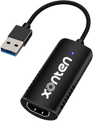 xonten USB 3.0 1080p 60fps (1 Year Warranty) Game Capture Card, Audio Video Capture Card with Heat Cooling Vents, Blue Indication Light| HDMI to USB 3.0 for Live Streaming | DSLR Recording | Gaming Media Streaming Device