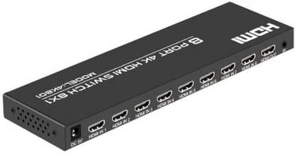 ULTRABYTES 8×1 HDMI Switch 8 in 1 Out, 8 Port 4K HDMI Switcher Selector Box with IR Remote Media Streaming Device