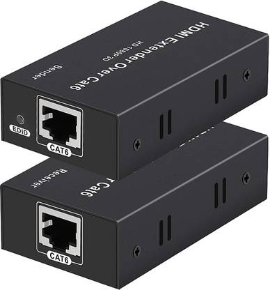 microware HDMI-compatible extender 60m HDMI-compatible extender to RJ45 single cable HD network transmission signal amplification Media Streaming Device