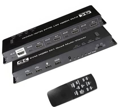 Etzin 4 Ports KVM HDTV 4X1 Quad Multi Viewer EPL-990H Media Streaming Device