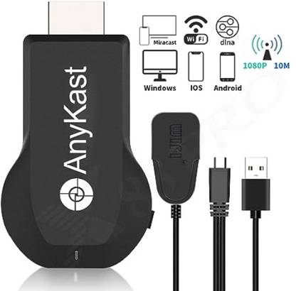 ROAR Sar_858A_Anycast Wireless WiFi 1080P HDMI Display TV Dongle Receiver Black Media Streaming Device