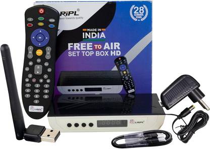 LRIPL HD MPEG-4 DD Free Set Top Box | USB & HDMI Port | Wifi Dongle Included Media Streaming Device