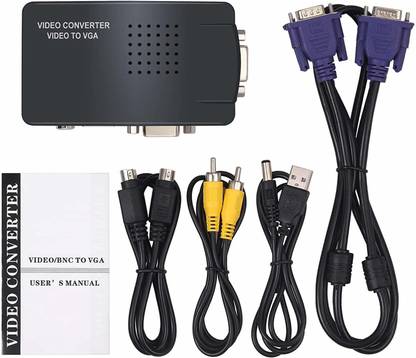 KUVERA PAL to VGA, Video to VGA Converter Box, Input PAL to VGA Output Video Adapter. Media Streaming Device