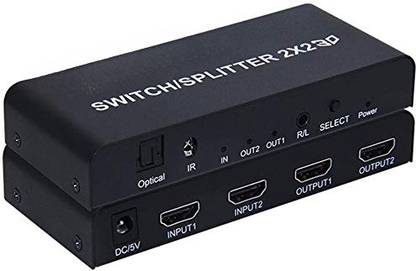 coolcold HDMI Splitter, 2x2 HDMI2.0 Switch Splitter,2 in 2 Out HDMI Switcher Media Streaming Device