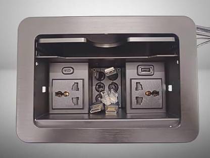 audiovan Desktop Cable Cubby Popup Box with HDMI Cable,USB Interface 10 Module Socket Media Streaming Device