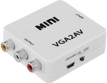 microware  TV-out Cable VGA to AV Mini Converter Scaler 1080P VGA2AV Converter PC to TV HD Computer