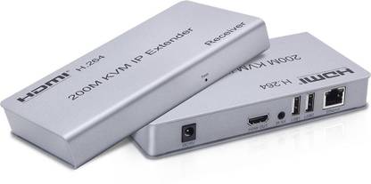 Tobo HDMI Extender 200M KVM Over Ethernet Extender Transmitter + Receiver with USB Ports for Keyboard Mouse to Control The Signal for PC DVD Sky HD Box PS3 PS4 Satellite Box and Other Equipment Media Streaming Device