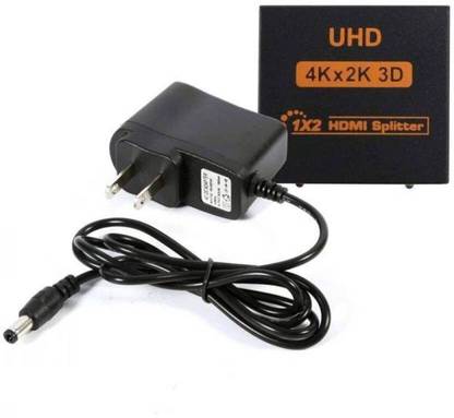 Tobo Latest UHD 4K*2K 3D 1 in 2 Out Hdmi Splitter 1X2 2 Port 1080P V1.4 Support 4K/2K and 3D Resolution -1 Source to 2Displays Media Streaming Device