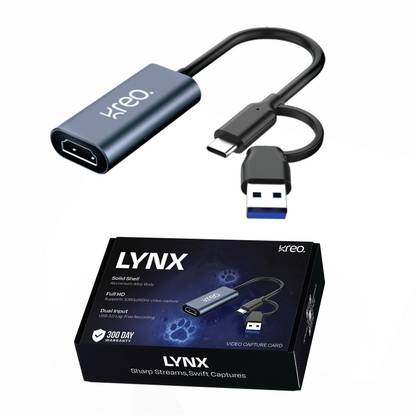 Kreo Lynx Full HD Video Capture Card, HDMI to USB 3.0, Full HD 1080p/ 60FPS Support Media Streaming Device