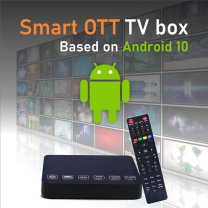 LRIPL SMART OTT Box based on Android 10 with 4K Support, 2GB RAM/16GB ROM Media Streaming Device