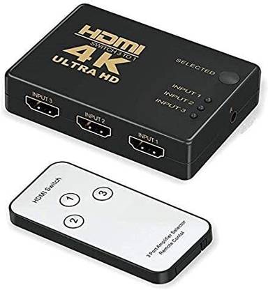 VOOCME Full HD HDMI Switcher 3D 1080P 3-Port Switch, Automatic Switching 3 in 1 Out Media Streaming Device