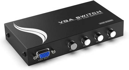 REC Trade 4 Port VGA Switch, 4 in 1 Out VGA Splitter Switch Box for PC/Monitor(SWT-0292) Media Streaming Device